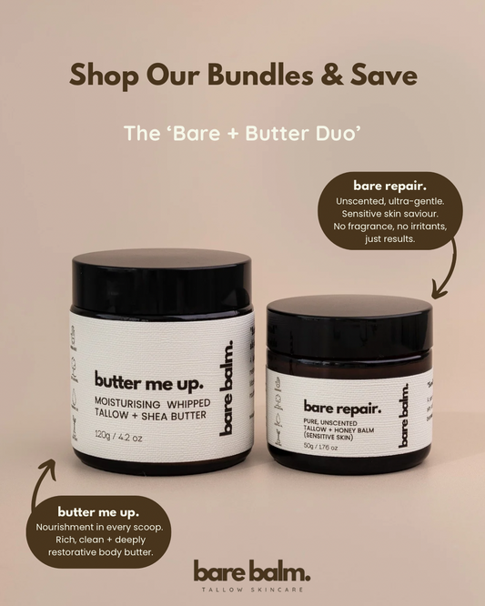 Bare Balm Bundle and save - skincare – natural Australian tallow skincare made with pure ingredients. Non toxic and pure
