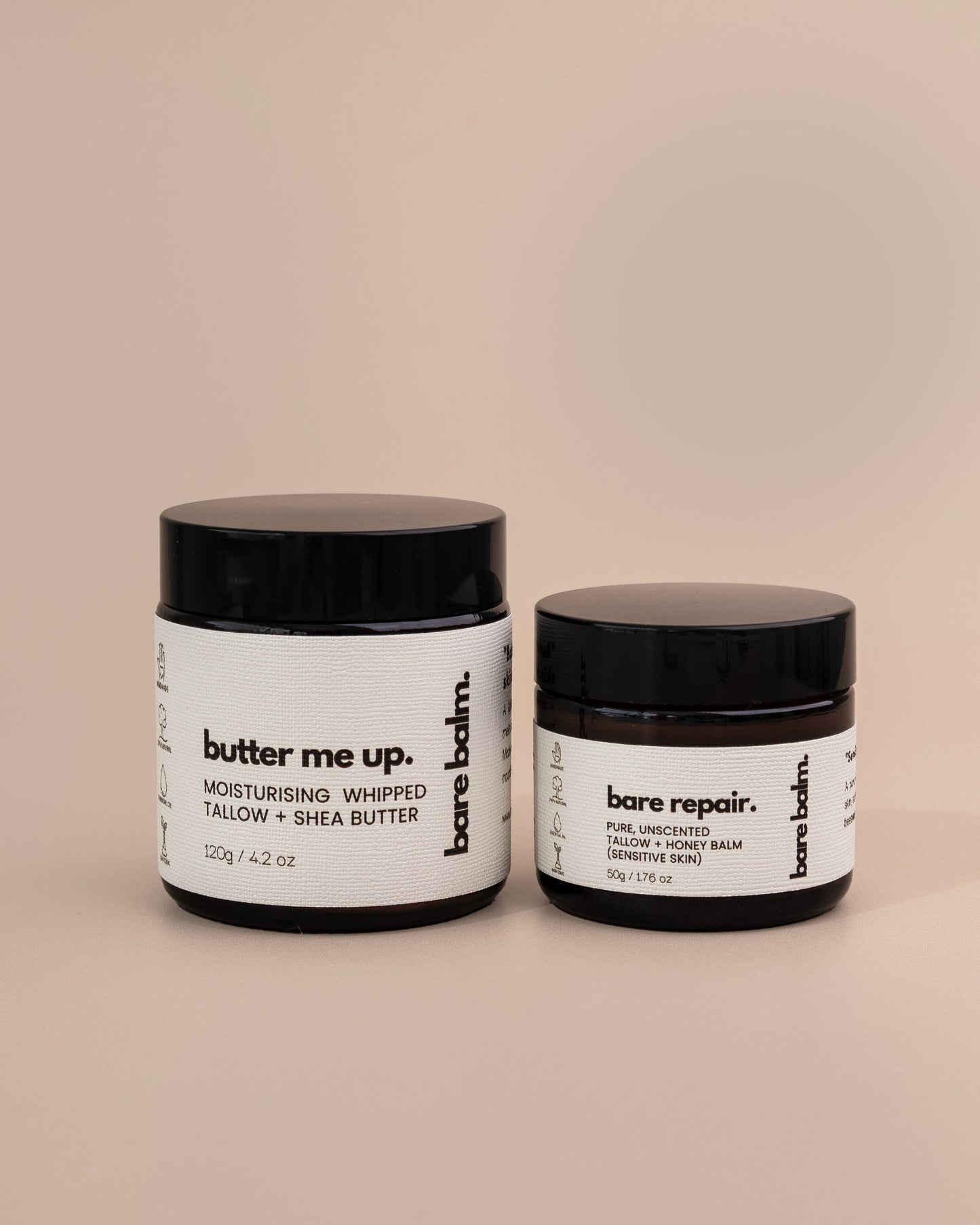 Bare Repair tallow balm packaging – Australian small-batch skincare handcrafted by Bare Balm