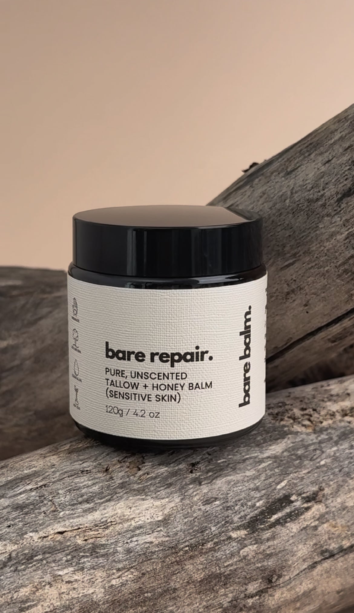 Gentle unscented tallow balm for baby and sensitive skin – natural Australian skincare by Bare Balm