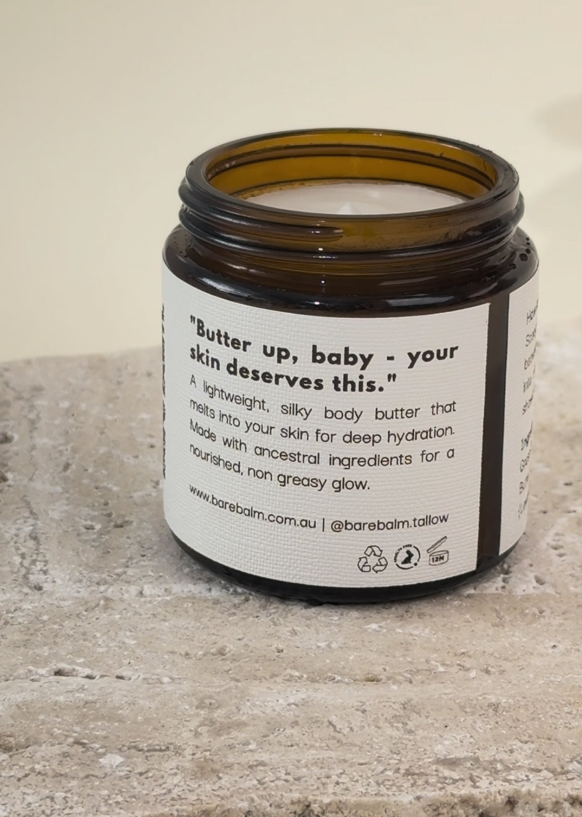 Bare Balm Butter Me Up packaging – handcrafted Australian small-batch tallow skincare brand