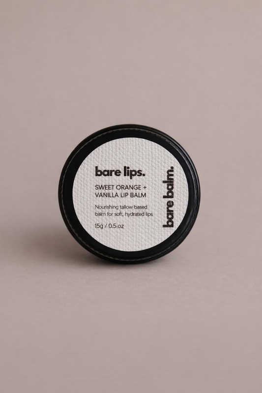 Tallow lip balm - bare lips 
