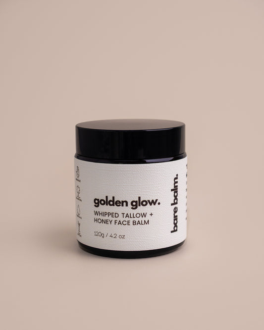 Bare Balm Golden Glow tallow face balm – Australian small-batch skincare for sensitive skin